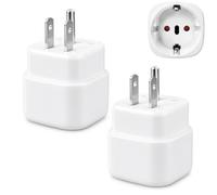 2PS Adaptateur Prise USA, Adaptateur Prise Américaine Compact pour Voyage International, 2500W, Compatible Téléphones, Tablettes et Appareils Électriques Type B, Amérique, Canada et Thaïlande