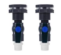 2set Vanne à Bille PVC Dn20 avec Adaptateur Tuyau pour Cuve D’eau | Raccord Traversée de Paroi et Ruban D’étanchéité Inclus, Poignée Ergonomique, pour Barils, Piscines, Aquariums et Extérieur