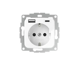 2USB ICP AC RWG - 2 USB InCharge PRO - prise USB blanc pur brillante