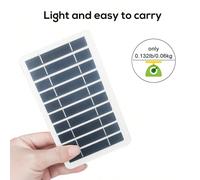 2W 5V Chargeur solaire portable, convient pour les voyages et le camping en extérieur, batterie externe, chargeur de téléphone, lampe de poche, ventilateur Taille UniquePET