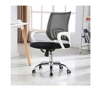 2WFYJNITP Fauteuils de Direction Chaise d'ordinateur Chaise de Bureau conférence Dossier Simple d'étude à Domicile Mobile rotative Confortable Soutien Lombaire(White+Black)