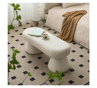 2WFYJNITP Siège rembourré Banc for Bout de lit Chambre à Coucher, Banc Ottoman avec Tissu bouclé Tabouret(Blanc)
