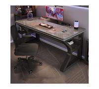 2WFYJNITP Table d'écriture Table d'ordinateur en Verre trempé, Bureau, Chambre à Coucher, Maison, étudiant, Table d'étude, Moderne, Simple, de Jeu Luxe Bureau d'ordinateur(Grigio,120x60x75cm)