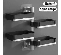 2windeal® Porte-savon rotatif 4 couches rangement mural Etagère de Douche Toilette Salle de bain