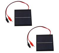 2X 1 W 5.5 V Solaire Epoxy Polycristallin Solaire Panneau + Clip pour Charging 3.7 V Batterie Systeme Jouet LED Lumiere 95 x 95 MM