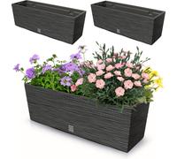 2x 18l balcon box 58x19,5 cm anthracite + insert spacieux 12l