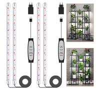 2x 2 Barres LED pour Plantes,40cm Lampe Croissance avec Minuterie 6/12/18H | Spectre Complet, 3 Modes d'Éclairage, 5 Niveaux Réglables, pour Succulentes, Étagères et Montage Sous Meuble