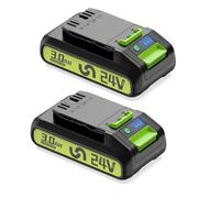 2X 24V 3Ah DREAMDASH Batterie de Remplacement pour Greenworks G24B2 G24B4 | Convient pour Batterie 29842 29852 BAG709 BAG710 Outils 20352 22232 2508302