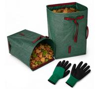 2X 272L Sac Jardin Dechets Verts Sac a Feuilles | Sac Dechets Verts Gants Inclus Avec Poignées Réutilisables indéchirables pour Feuilles Débris Branches Végétaux