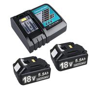 2X 5.5Ah Batterie de Rechange pour Makita 18V avec Chargeur DC18RC