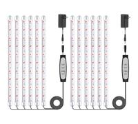 2x 6 Barres LED pour Plantes, Spectre Complet avec Minuterie 6/12/18H | 5 Niveaux d'Intensité Réglables, pour Succulentes, Étagères à Plantes, Croissance & Floraison, Rétroéclairage