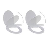 vidaXL Abattant WC avec frein de chute 2 pcs Plastique Blanc