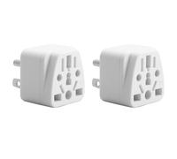 2X Adaptateur de Prise de US EU/UK/AU/In/CN/JP/Asie/Italie/Brésil Vers USA (Type B), Blanc