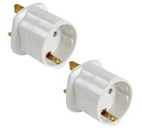 2X Adaptateur de Prise européenne à Prise Britannique - TALENTEC - Blanc - Type C à Type G - Voyage et Maison