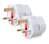 2X Adaptateur Prise Anglaise - Modèle Schuko Type G - Fiche France vers Royaume-Uni - Prise Compact