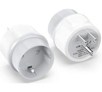 2X Adaptateur Prise USA Americaine Canada,Adaptateur De Voyage Europe Francaise FR 2 Broches vers US 3 Broches,Adaptateur Prise