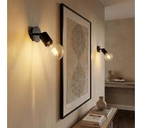2X Applique Murale Wandleuchte Séjour Spot Ajustable Noir Aluminium H 14,5 cm
