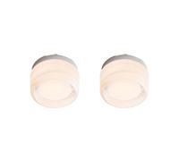 2X Appliques Murales LED pour Chambre à Coucher, Chevet, Intérieur et Extérieur, Applique Ronde à LED, Luminaire de Fond, Lumière Acrylique, E