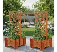 2x Arc de roses + bac à plantes Pergola Spalier Bac à fleurs Treillis Aide au portail Arc en bois
