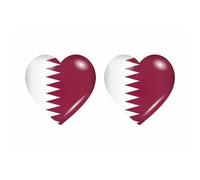 2x Autocollant Sticker Drapeau Coeur Q Qatar