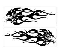 2x autocollant sticker voiture moto aigle flamme