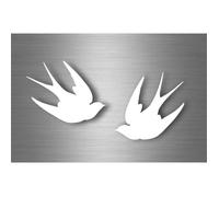 2x autocollant sticker voiture moto muraux hirondelle oiseau silhouette blanc