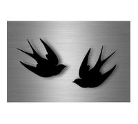 2x autocollant sticker voiture moto muraux noir hirondelle oiseau silhouette