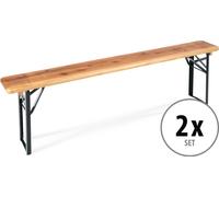 2x Banc Bois Pliant Léger Camping Jardin Extérieur Balcon Terrasse Patio 170cm