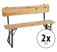 2x Banc Chaise Bois Pliant Camping Jardin Extérieur Balcon Terrasse Patio 119 cm