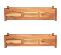 2x Bois d'Acacia Lits Surélevés de Jardin Jardinière Plante Pot Fleurs vidaXL
