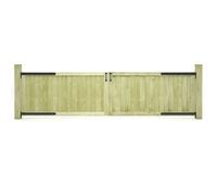 2x Bois de Pin Imprégné Portillons de Jardin 300x100 cm Portail Clôture vidaXL