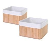 2x boîte de rangement MENDLER HWC-C21, bambou nature Marron G