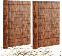 2x brise-vue balcon - natte de roseaux 5x1,2m - clôture brune pour jardin et terrasse - natte de roseaux pour une intimité optimale
