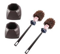 2X Brosse WC Macron -Brosse De Toilette Macron Balai Toilette WcMacron,BrosseToilettes WC Humoristique Douchette, Socle De Rangement pour Un Nettoyage Facile Gadget Insolite Utile Cadeau Secret Santa