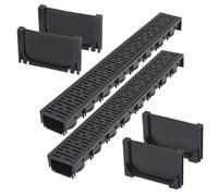 vidaXL Canaux de drainage Plastique 1 m