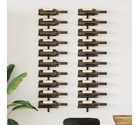 vidaXL Casier à vin mural pour 9 bouteilles 2 pcs Doré Fer