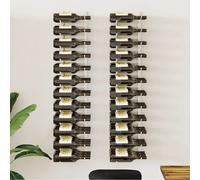 vidaXL Casier à vin mural pour 24 bouteilles 2 pcs Doré Fer