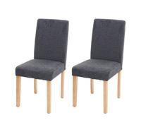 Mendler Chaises Littau – Lot de 2 – Textile gris anthracite, pieds clairs