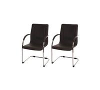 Mendler 2x chaise de conférence Samara cantilever similicuir marron