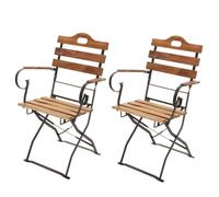 2x Chaise De Jardin À Bière Hwc-J40, Chaise De Jardin, Qualité Gastro Acacia Certifié Mvg Couleur Naturelle Marron