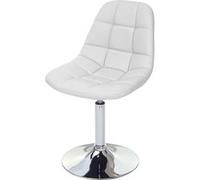 Mendler 2X Chaise de Salle à Manger Cascina, Fauteuil pitovante, Chrome - Similicuir Blanc