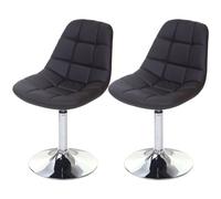 Mendler 2X Chaise de Salle à Manger Cascina, Fauteuil pitovante, Chrome - Similicuir Marron