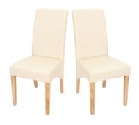 Lot de 2 chaise H. 99 cm non pliable en bois interieur beige