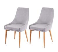 2x chaise de salle à manger HWC-B44 II, fauteuil, style rétro tissu gris