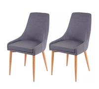 2x chaise de salle à manger HWC-B44 II, fauteuil, style rétro tissu gris foncé
