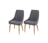 2x chaise de salle à manger MENDLER HWC-B44 II, fauteuil, style rétro tissu gris foncé Gris G