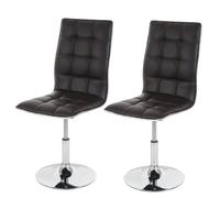 2x chaise de salle à manger HWC-C41, fauteuil, similicuir marron