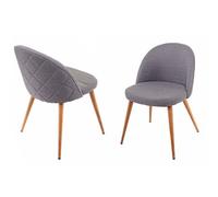 2x chaise de salle à manger HWC-D53, fauteuil, style rétro années 50, en tissu gris foncé