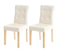 2x chaise de salle à manger HWC-E58, fauteuil similicuir crème, pieds clairs