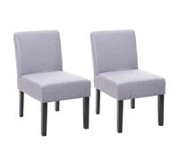 2x chaise de salle à manger HWC-F61, fauteuil lounge, tissu/textil gris